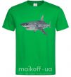 Мужская футболка 3D shark Зеленый фото