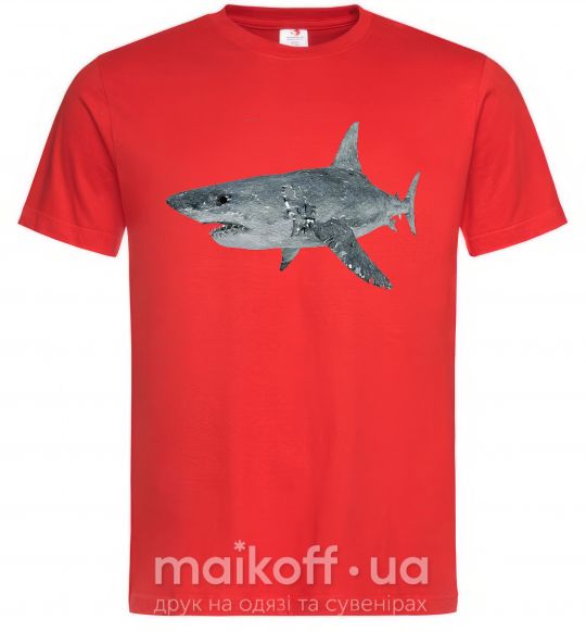 Чоловіча футболка 3D shark Червоний фото