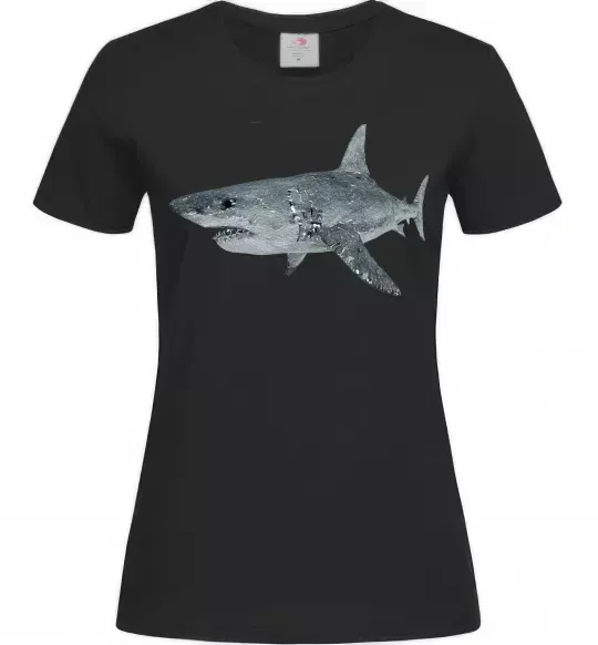 Жіноча футболка 3D shark Чорний фото
