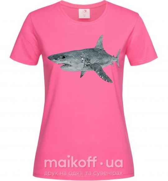 Жіноча футболка 3D shark Яскраво-рожевий фото