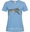 Женская футболка 3D shark Голубой фото