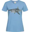 Жіноча футболка 3D shark Блакитний фото