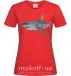 Жіноча футболка 3D shark Червоний фото