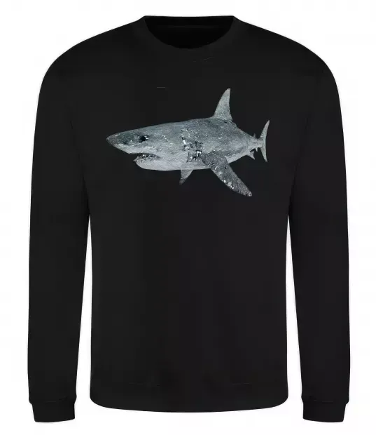 Світшот 3D shark Чорний фото