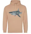 Женская толстовка (худи) 3D shark Песочный фото