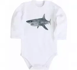 Дитячий бодік Shark is my spirit animal Білий фото Дитячий бодік Shark is my spirit animal Білий фото