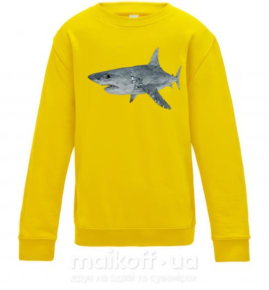 Дитячий світшот 3D shark Сонячно жовтий фото