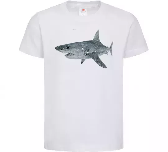 Дитяча футболка 3D shark Білий фото