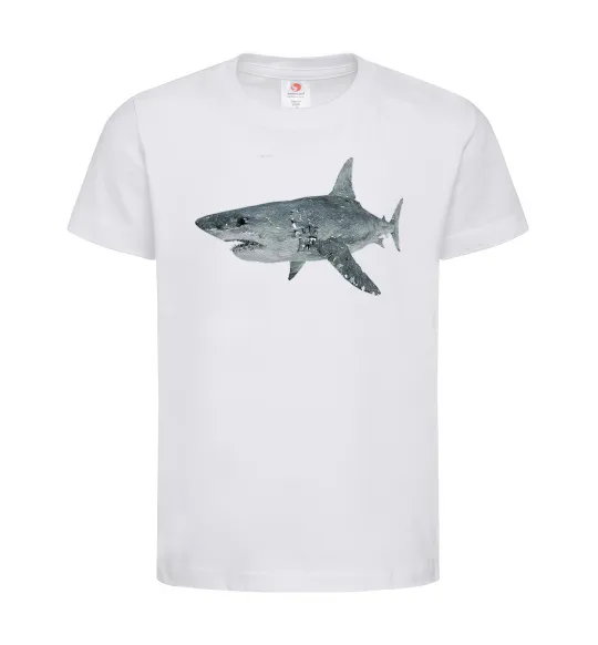 Дитяча футболка 3D shark Білий фото