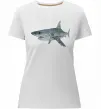 Жіноча преміум футболка 3D shark Білий фото