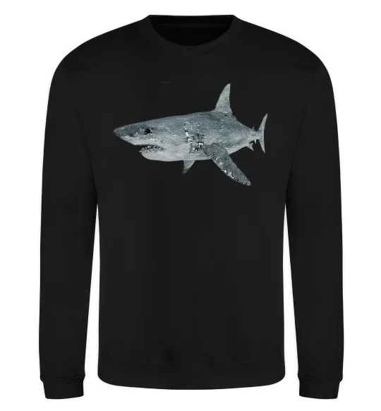 Світшот 3D shark Чорний фото