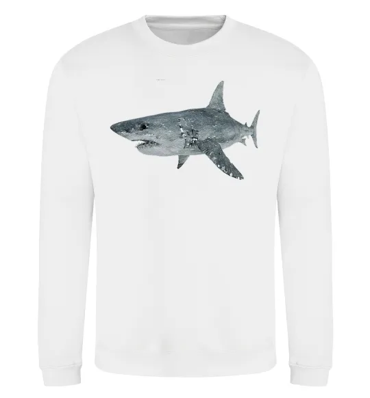 Світшот 3D shark Білий фото
