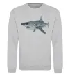Світшот 3D shark Сірий меланж фото