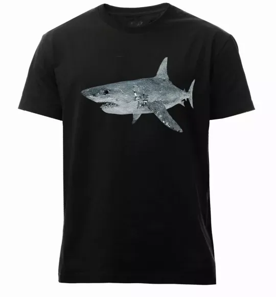 Чоловіча преміум футболка 3D shark Чорний фото