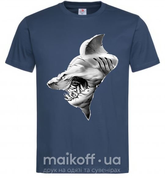 Мужская футболка Shark face Темно-синий фото