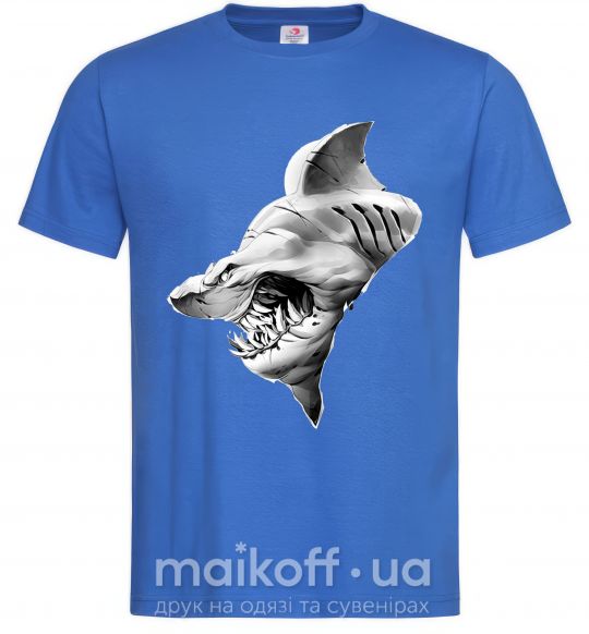 Чоловіча футболка Shark face Яскраво-синій фото