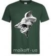 Мужская футболка Shark face Темно-зеленый фото