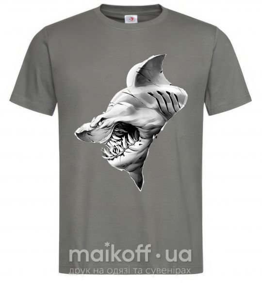 Чоловіча футболка Shark face Графіт фото