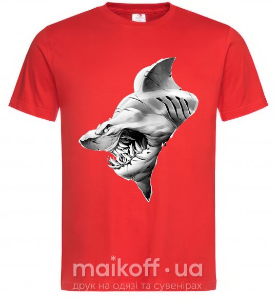 Мужская футболка Shark face Красный фото