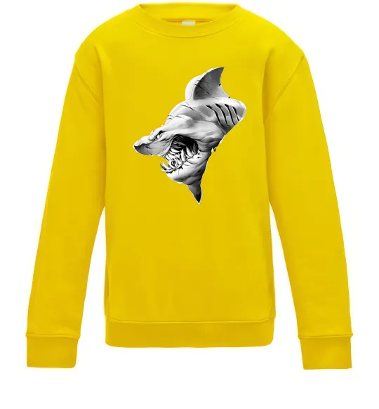 Детский Свитшот Shark face Солнечно желтый фото
