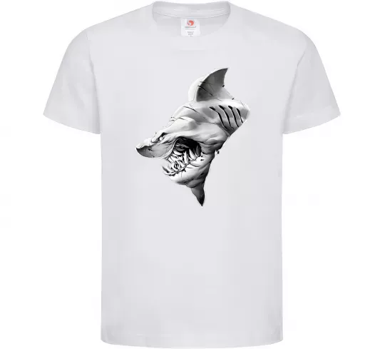 Детская футболка Shark face Белый фото