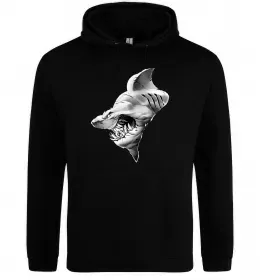Мужская толстовка (худи) Shark face Черный фото