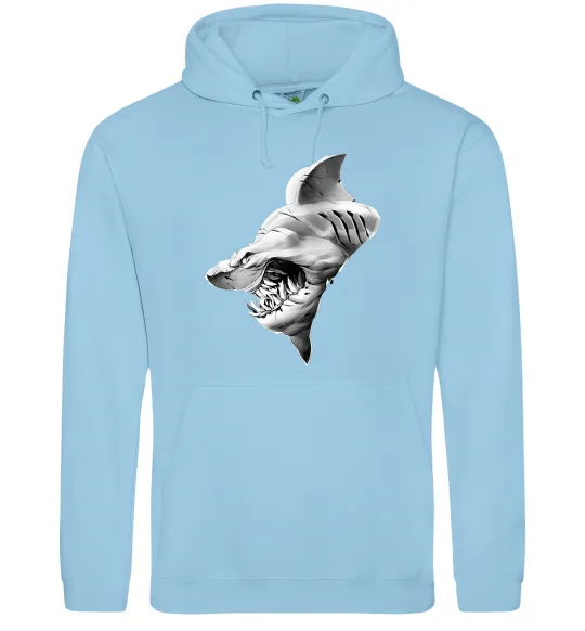 Чоловіча толстовка (худі) Shark face Блакитний фото