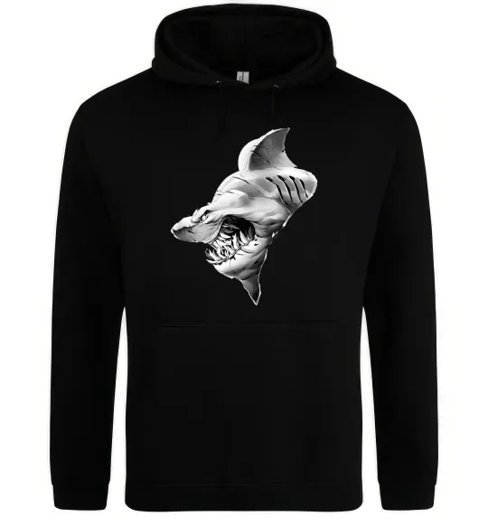 Женская толстовка (худи) Shark face Черный фото
