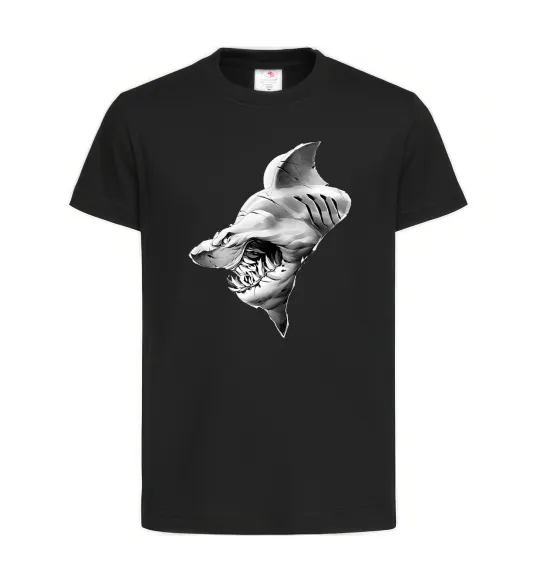 Детская футболка Shark face Черный фото