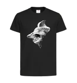 Детская футболка Shark face Черный фото