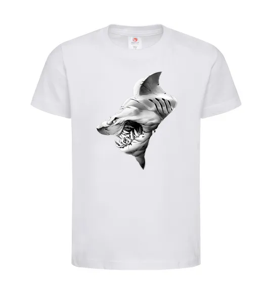 Детская футболка Shark face Белый фото
