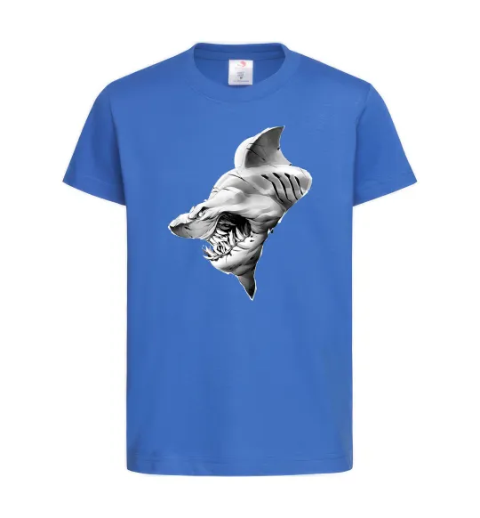 Детская футболка Shark face Ярко-синий фото