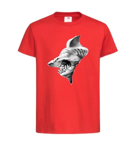 Детская футболка Shark face Красный фото