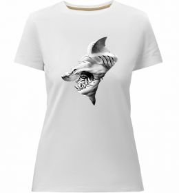 Женская премиум футболка Shark face