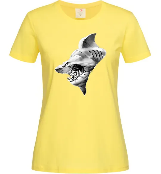 Женская футболка Shark face Лимонный фото
