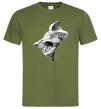 Чоловіча футболка Shark face Оливковий фото