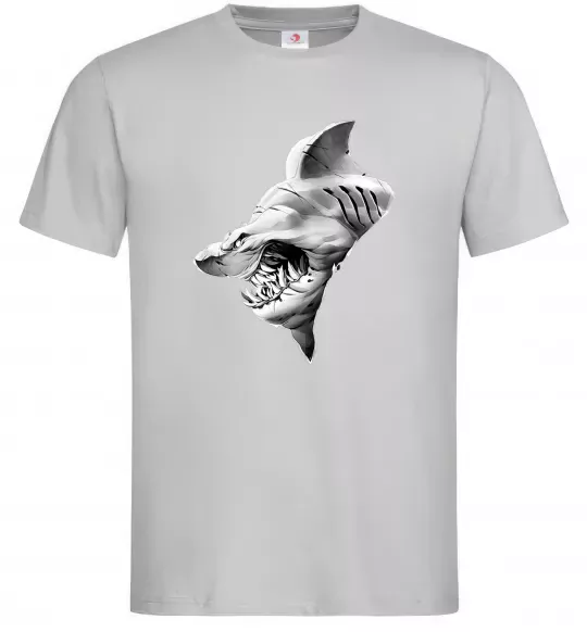 Чоловіча футболка Shark face Сірий фото