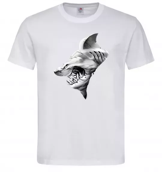 Чоловіча футболка Shark face Білий фото