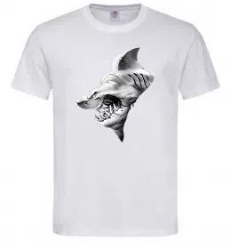 Мужская футболка Shark face Белый фото