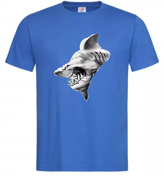 Чоловіча футболка Shark face Яскраво-синій фото