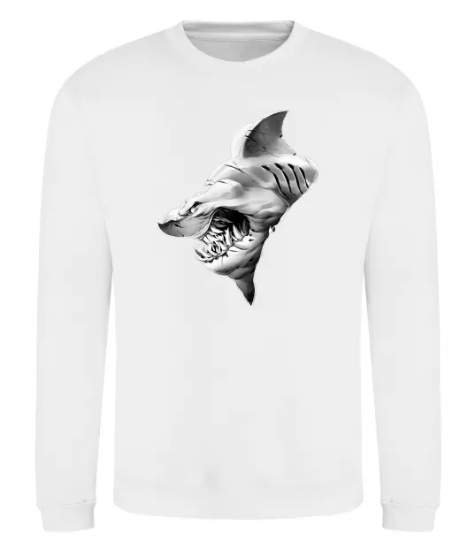 Свитшот Shark face Белый фото