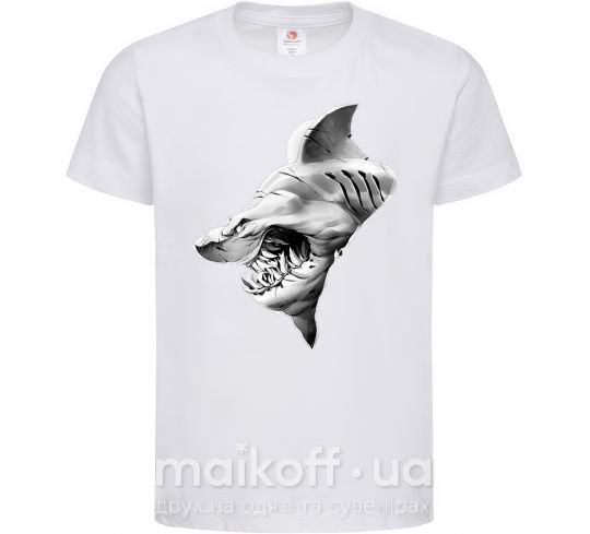 Детская футболка Shark face Белый фото