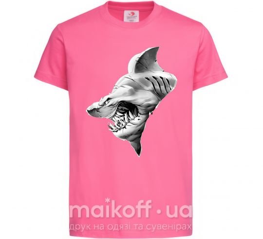 Дитяча футболка Shark face Яскраво-рожевий фото