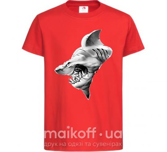 Детская футболка Shark face Красный фото