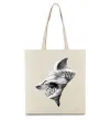 Эко-сумка Shark face Бежевый Эко-сумка Shark face Бежевый фото