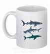 Чашка керамическая Три акулы Белый фото