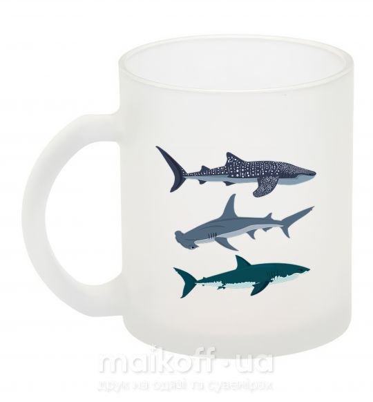 Чашка скляна Три акулы Фроузен фото