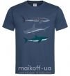 Чоловіча футболка Три акулы Темно-синій фото