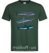 Мужская футболка Три акулы Темно-зеленый фото
