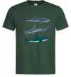 Мужская футболка Три акули Темно-зеленый фото